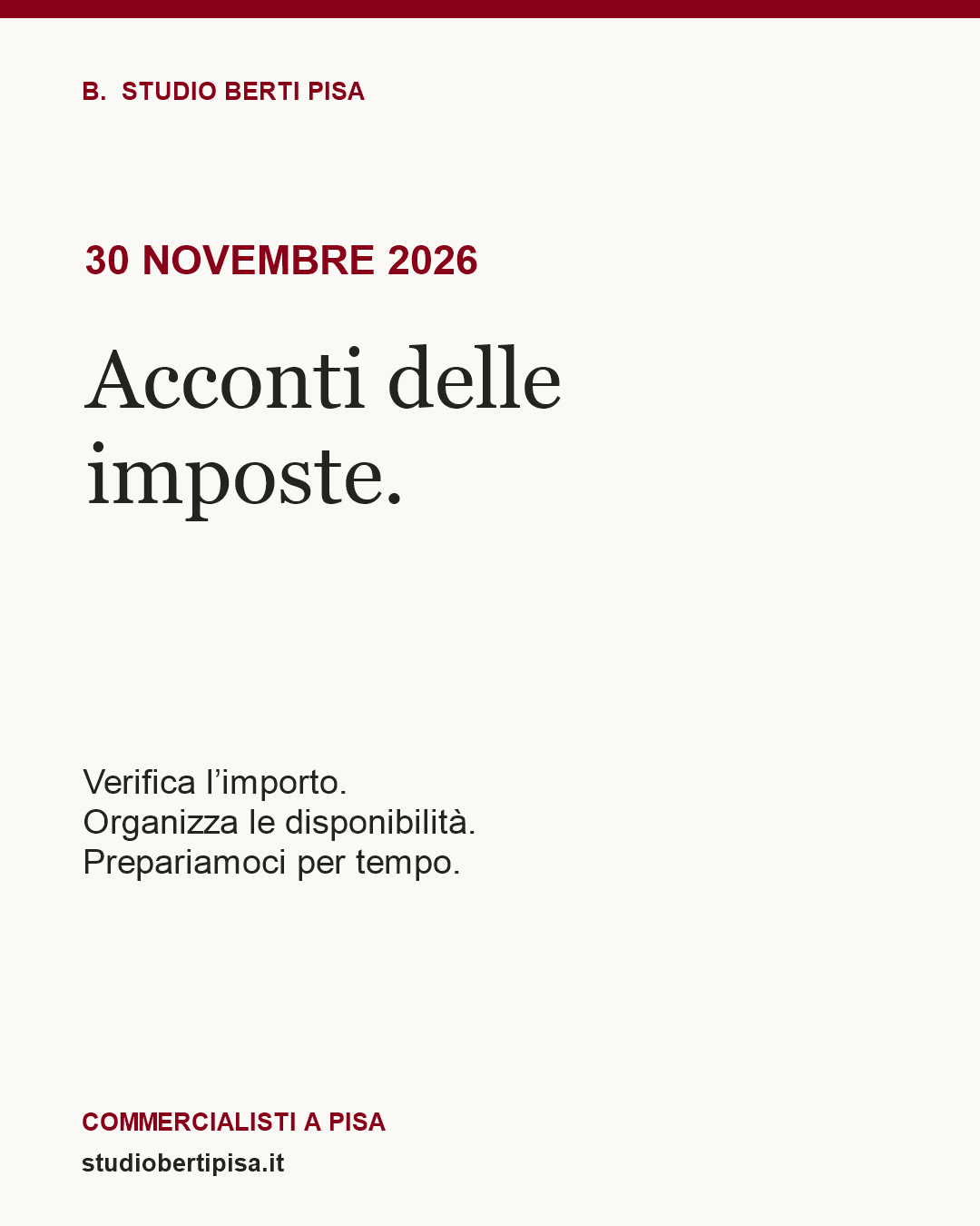 Acconti del 30 novembre: prepariamoci per tempo