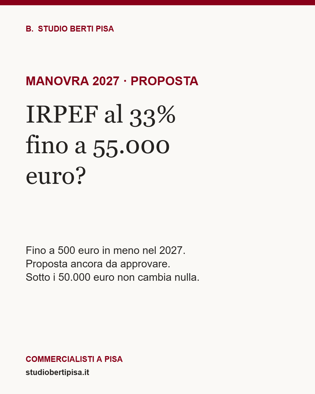 IRPEF al 33% fino a 55.000 euro: fino a 500 euro in meno nel 2027?