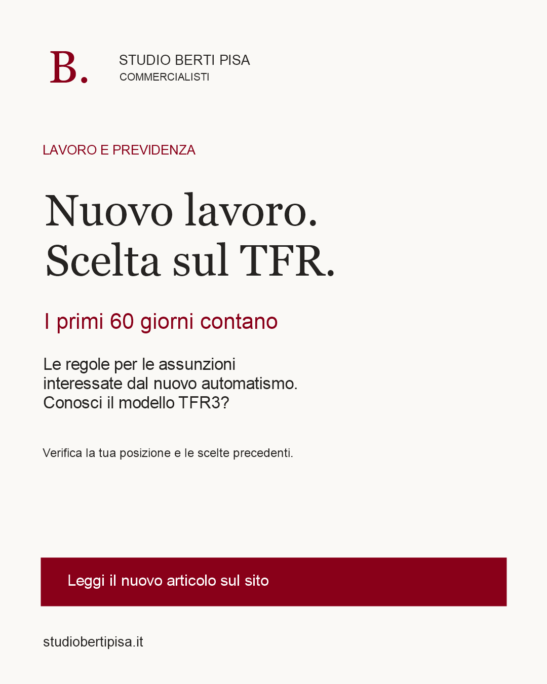 Nuovo lavoro e TFR: perché i primi 60 giorni contano