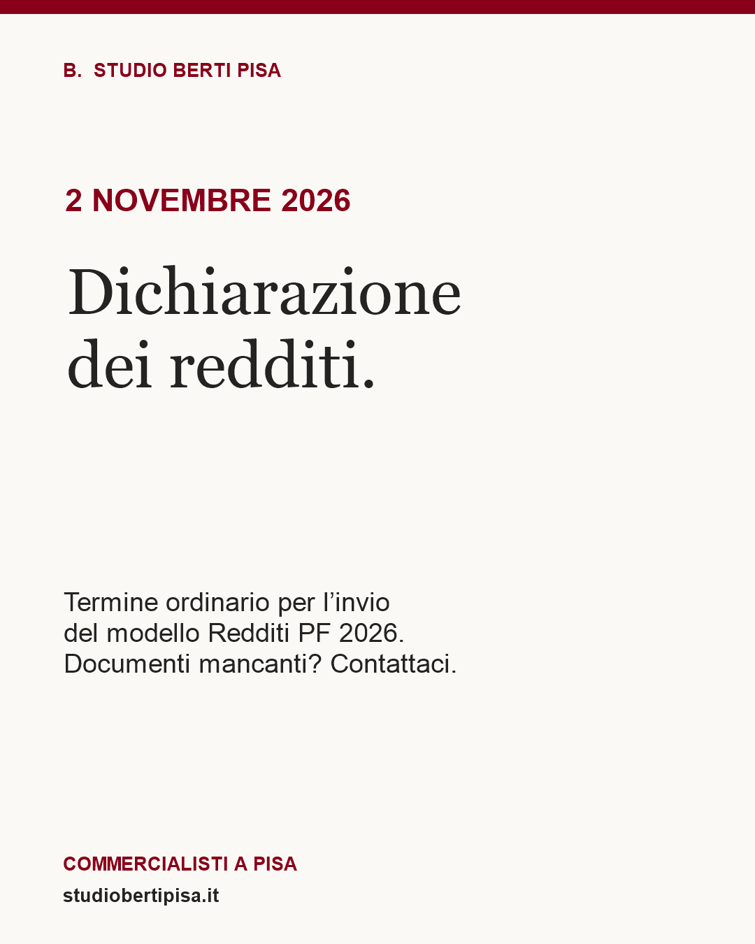 Dichiarazione dei redditi: invio entro il 2 novembre